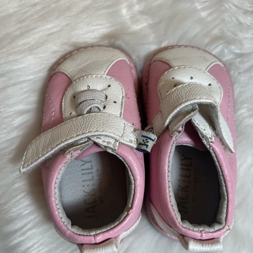 Jack and Lily Pink White Shoes